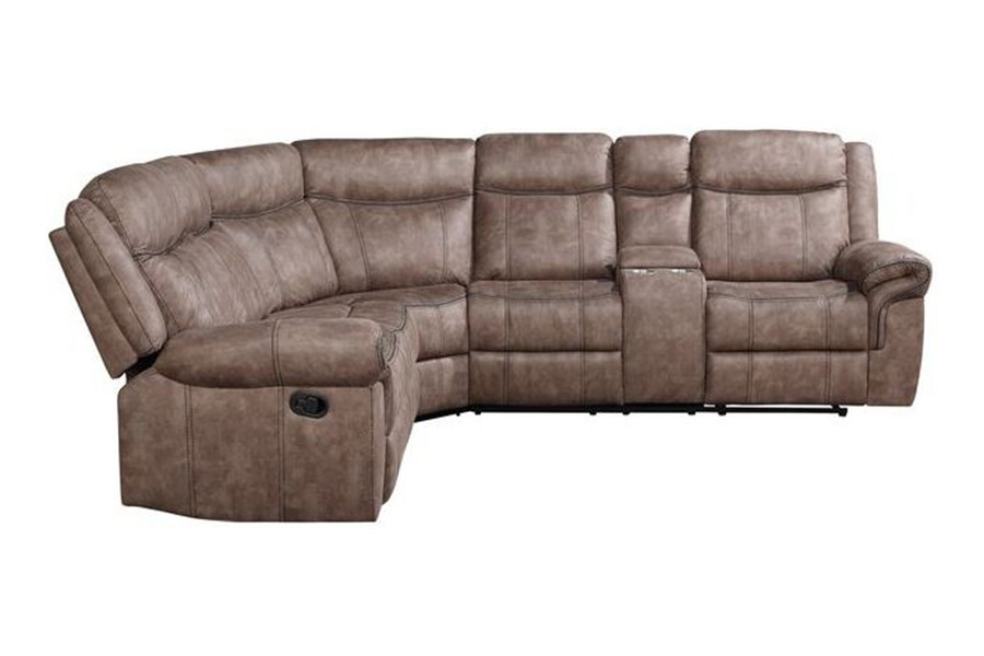 ACME Dollum Sectional Sofa - 2-Tone Chocolate Velvet