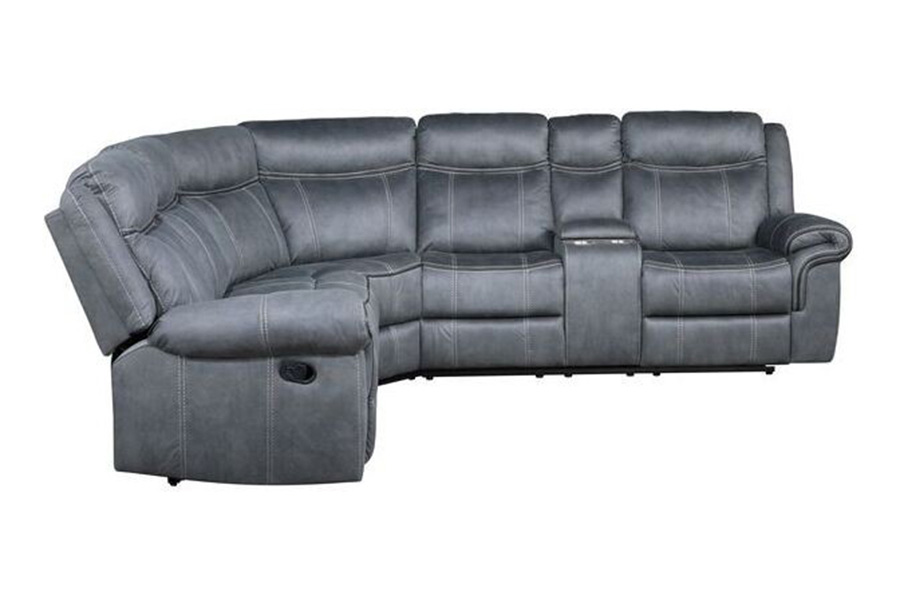 ACME Dollum Sectional Sofa - 2-Tone Gray Velvet
