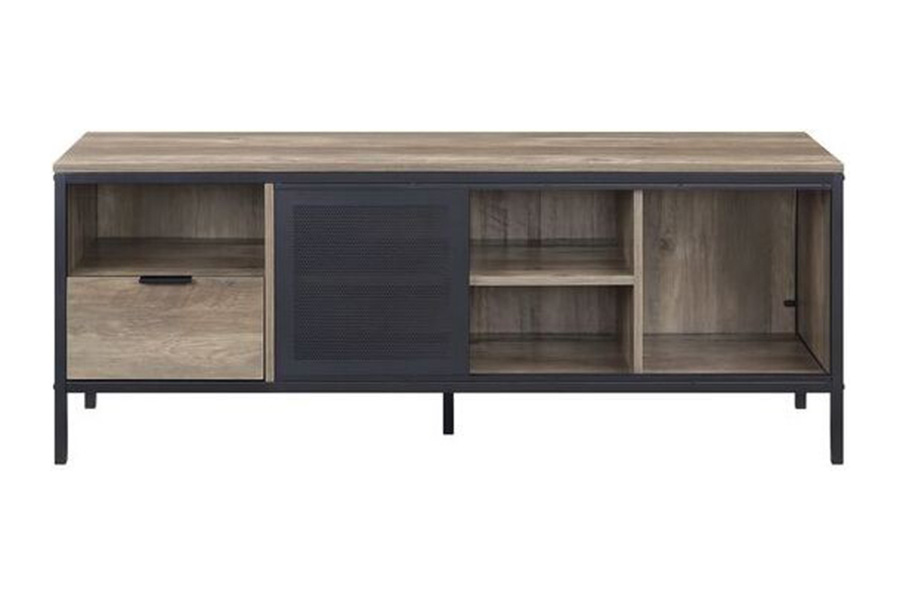 ACME - Nantan TV Stand in Rustic Oak/Black (LV00404)