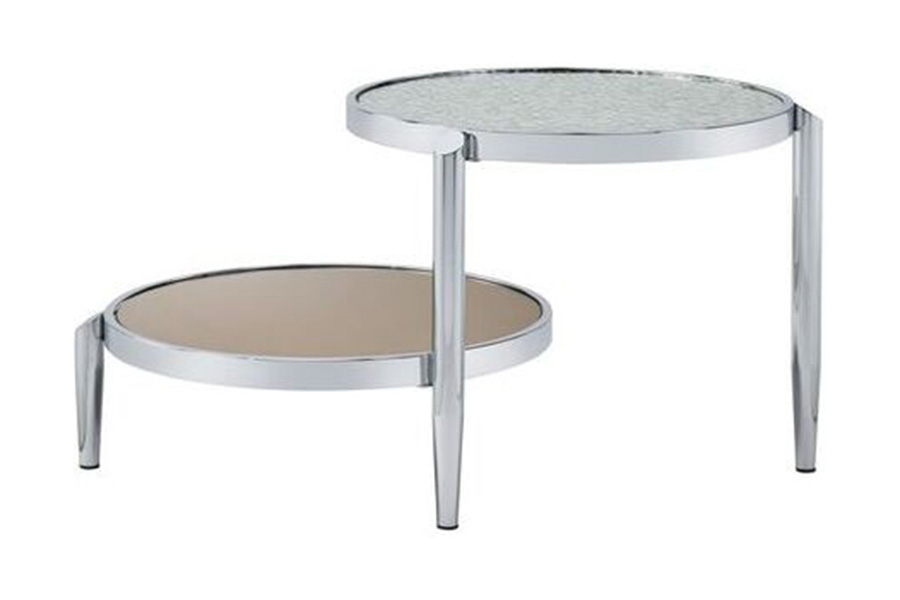 ACME - Abbe Coffee Table in Glass/Chrome