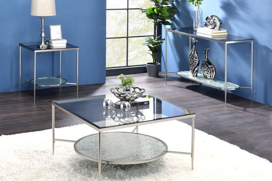 ACME - Adelrik Sofa Table in Glass/Chrome