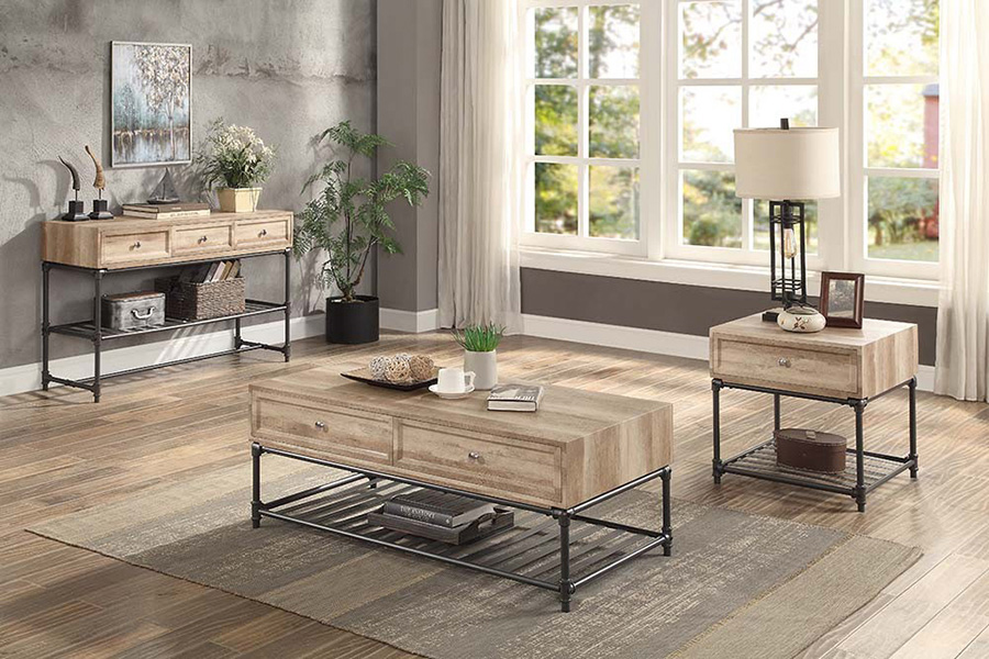 ACME - Brantley II Coffee Table in Oak/Sandy Black