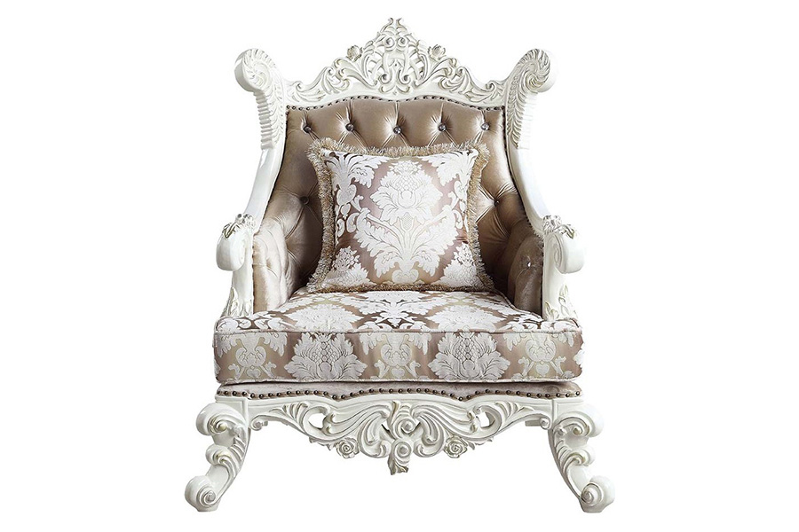 ACME - Vanaheim Chair with Pillow in Antique White