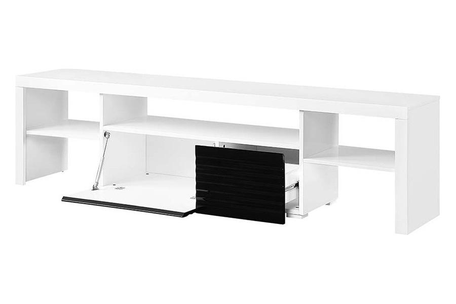 ACME - Buck II TV Stand in White/Black High Gloss