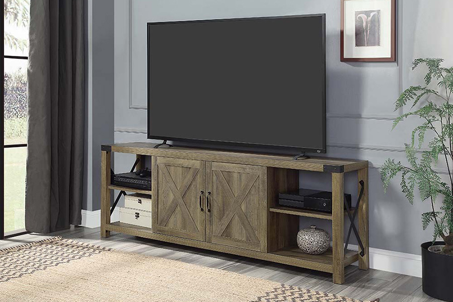 ACME - Abiram TV Stand in Rustic Oak