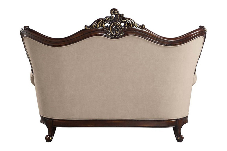 ACME - Ragnar Loveseat with 5 Pillows in Light Brown/Cherry