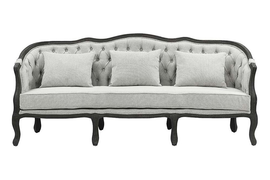 ACME - Samael Sofa with 3 Pillows in Gray/Dark Brown