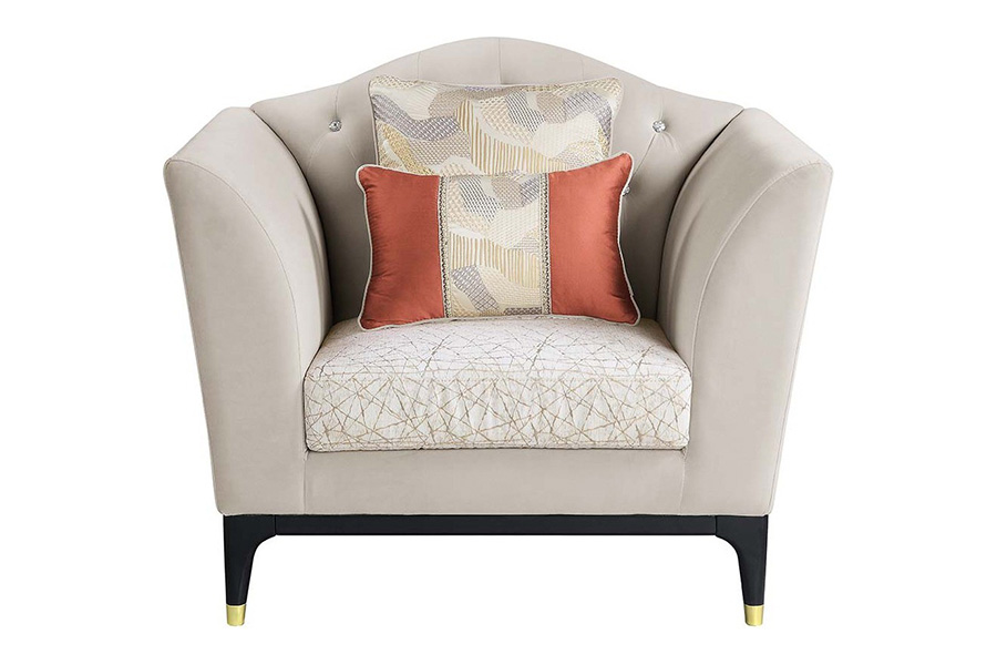 ACME - Tayden Chair with 2 Pillows in Beige