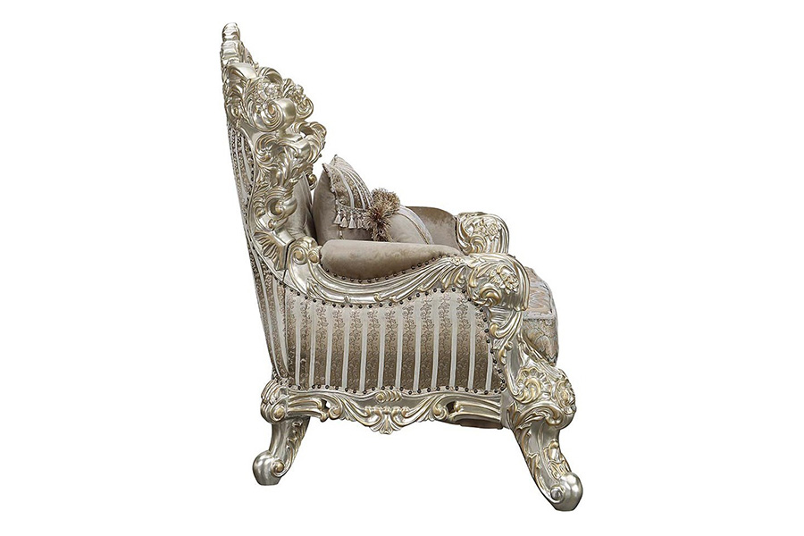 ACME - Sorina Chair with 2 Pillows in Velvet,/Antique Gold