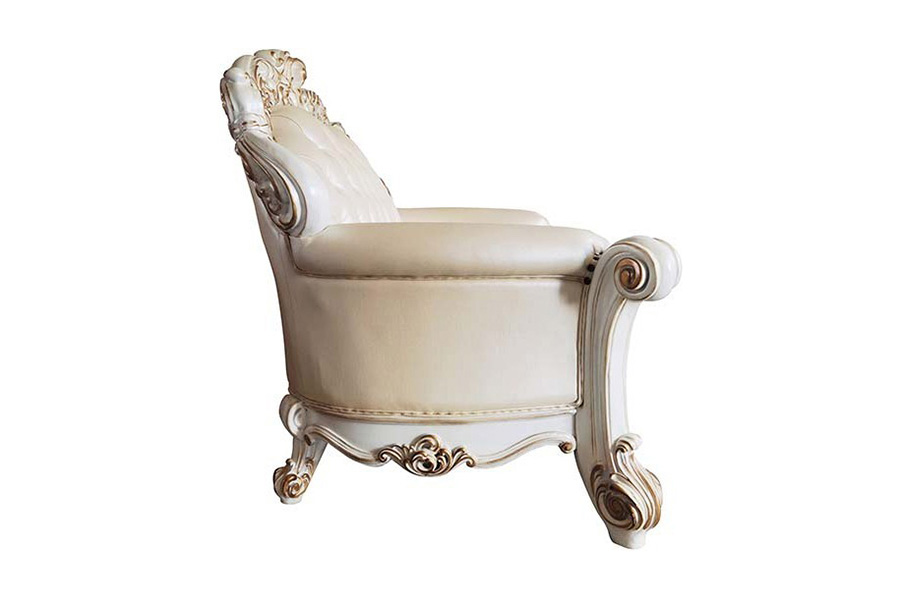 ACME Vendome Loveseat with 3 Pillows - Beige