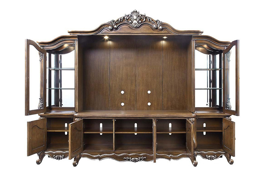 ACME - Latisha Entertainment Center in Antique Oak
