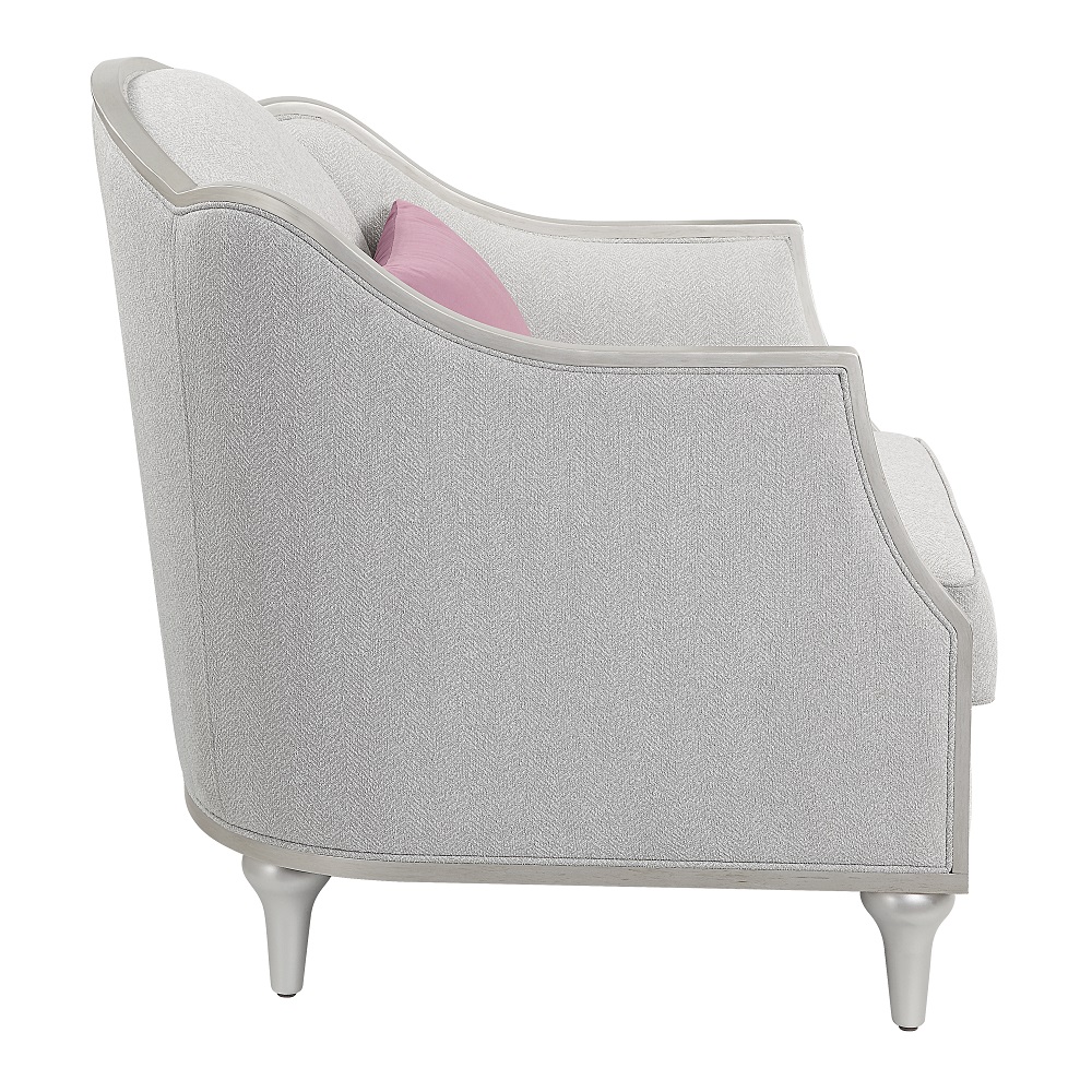 ACME - Kasa Chair with Pillow in Beige Linen/Champagne