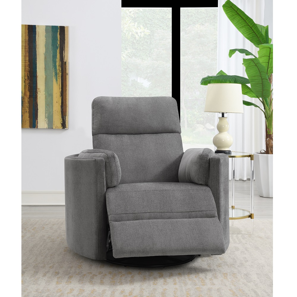 ACME Sagen Recliner with Swivel & Glider - Charcoal Chenille