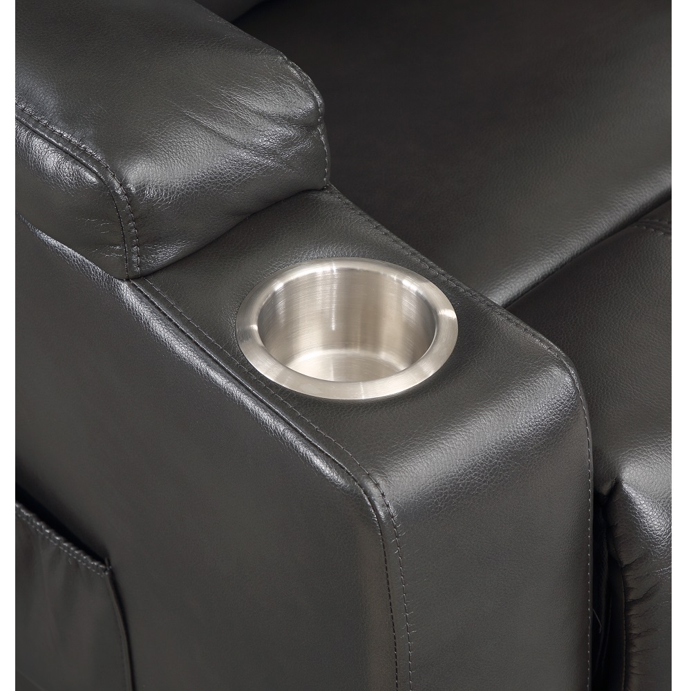 ACME Recliner with Power Lift & Massage - Gunmetal
