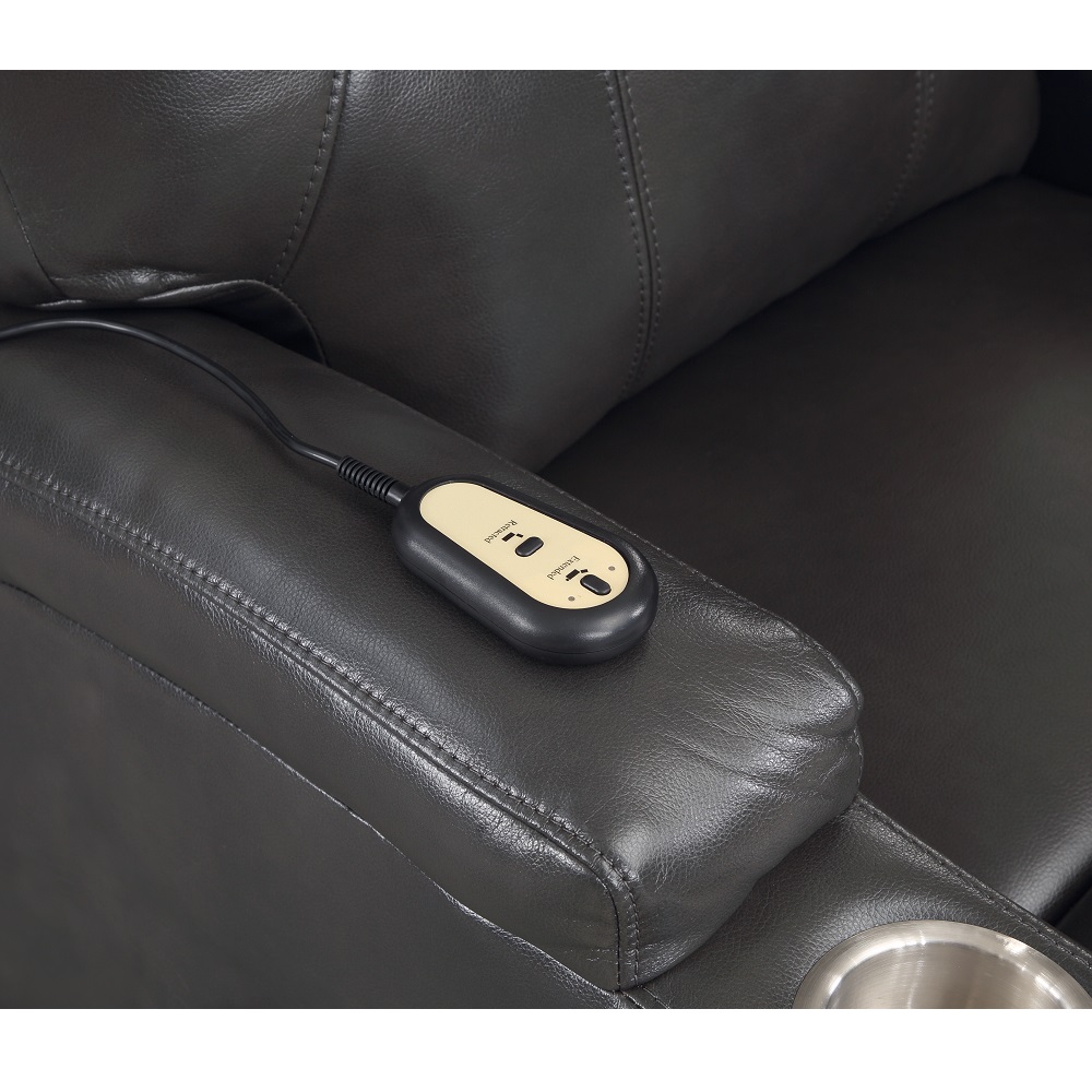 ACME Recliner with Power Lift & Massage - Gunmetal