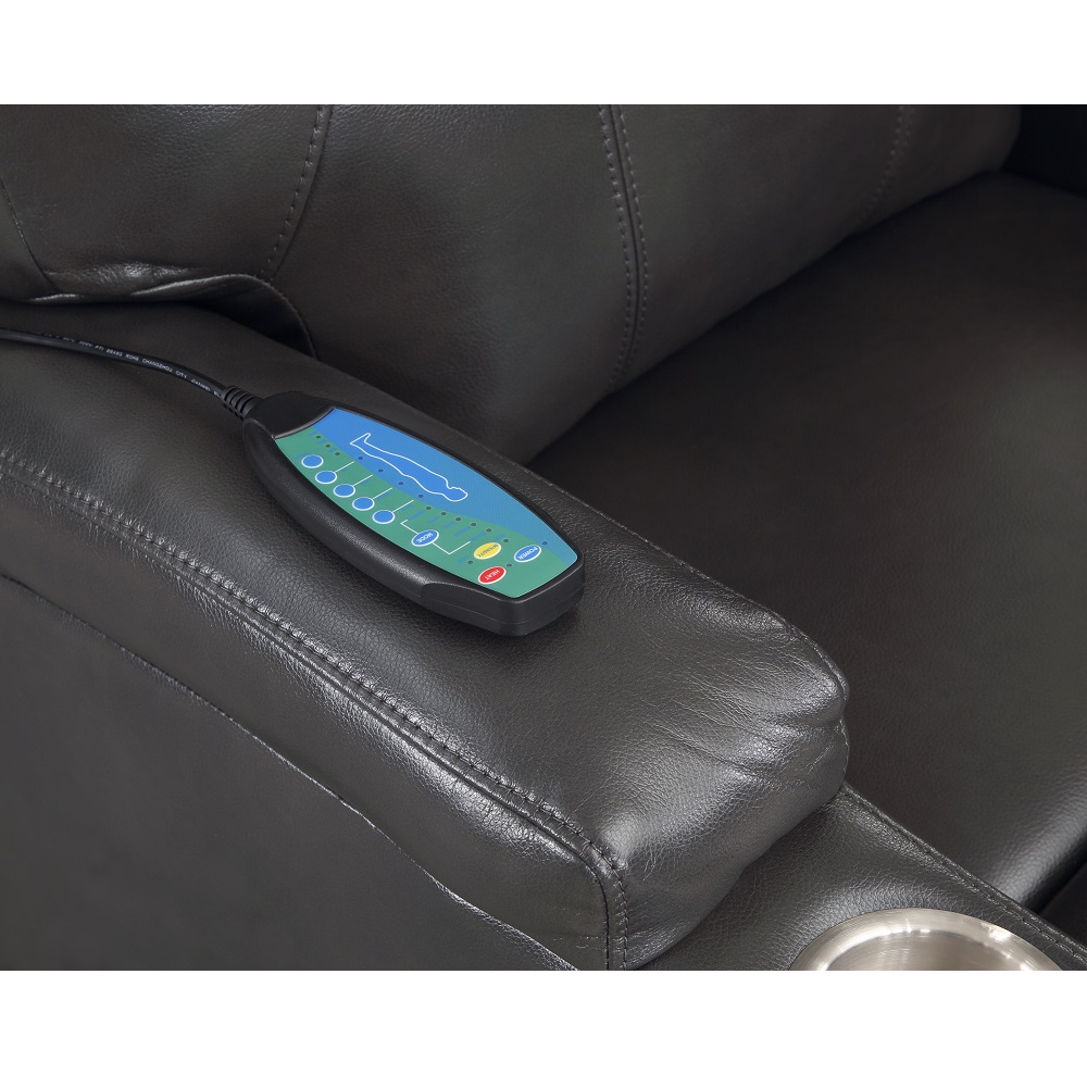 ACME Recliner with Power Lift & Massage - Gunmetal