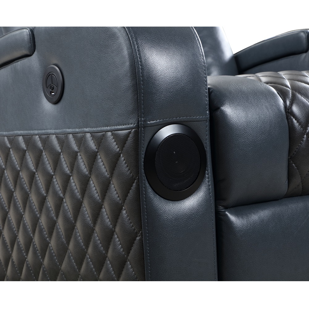 ACME Alair Power Motion Recliner with Bluetooth, Wireless Charger & Cupholder - Blue/Black