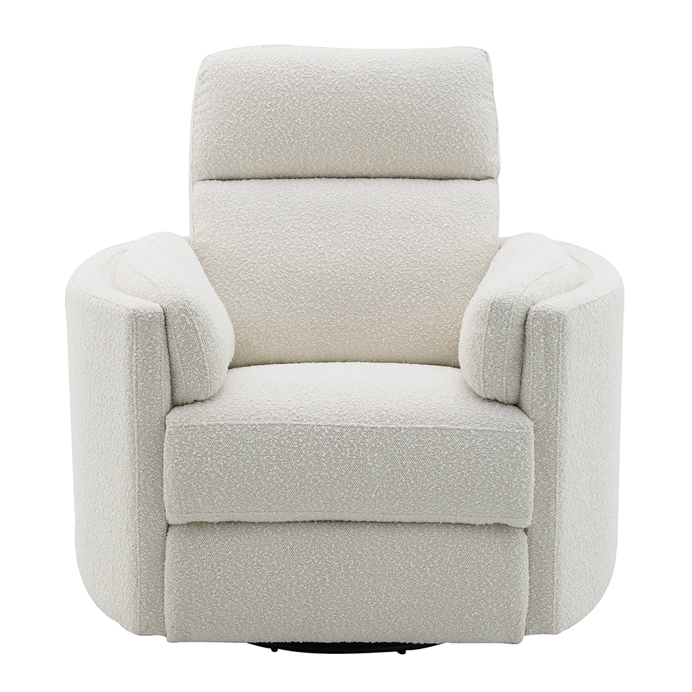 ACME Sagen Glider Recliner with Swivel - Beige Boucle
