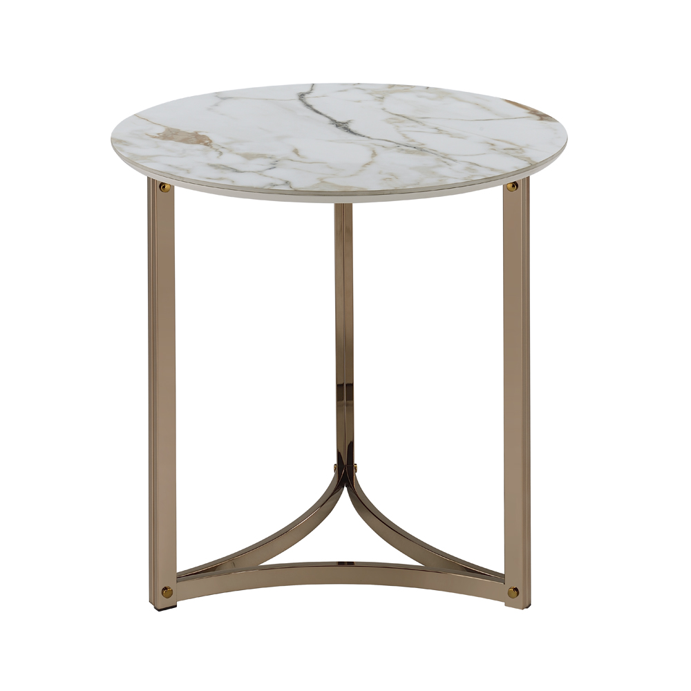 ACME - Zaidee End Table in Sintered Stone/Champagne (LV02826)