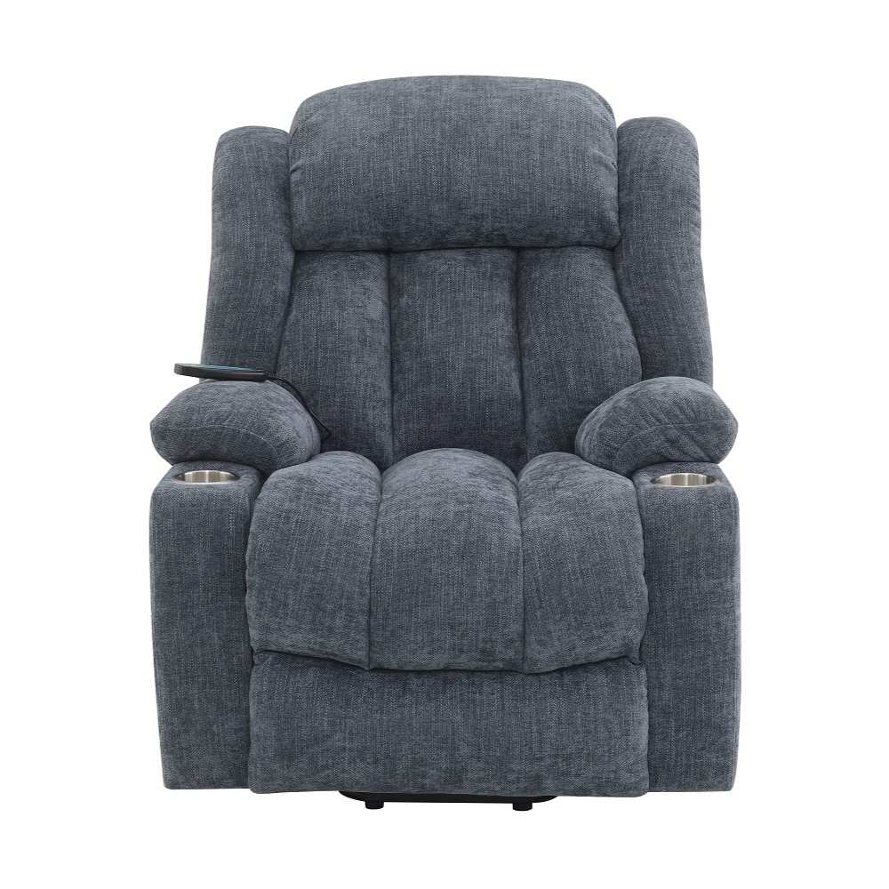 ACME Omarion Power Recliner with Lift & Heating & Massage - Blue Chenille