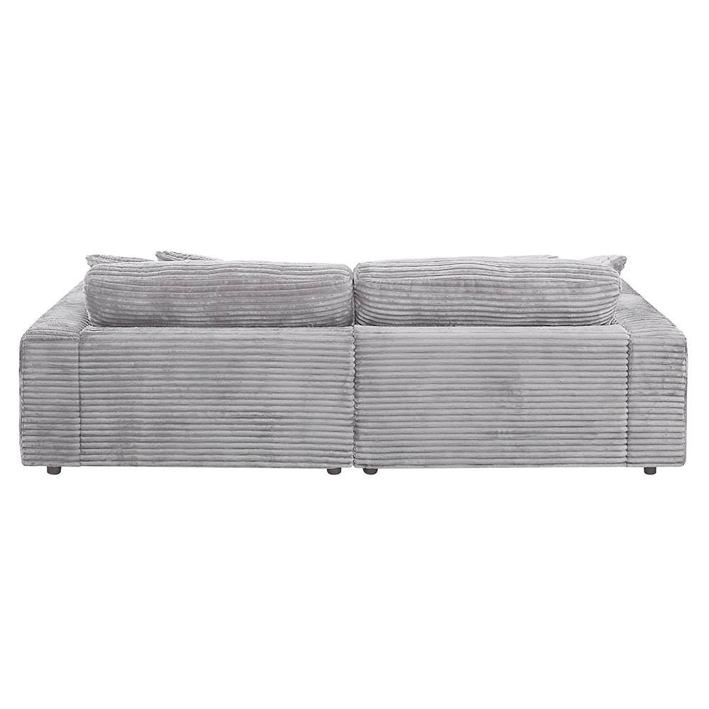 ACME Hilde Sectional Sofa with 4 Pillows - Beige Velvet