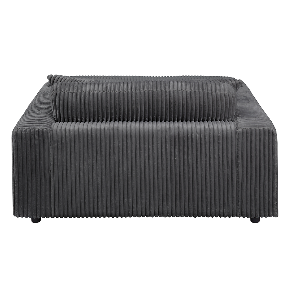 ACME Hilde Chaise with 2 Pillows - Gray Corduroy