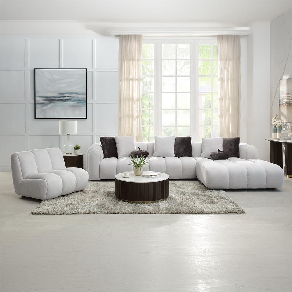 ACME - Manilla Chair in Ivory White Linen