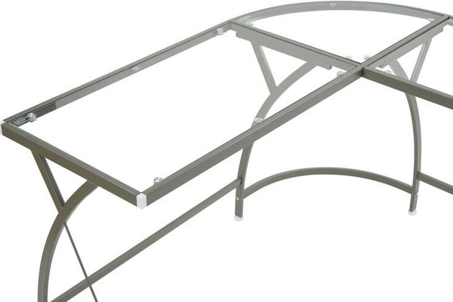ACME Janison Computer Desk - Clear Glass and Silver Finish