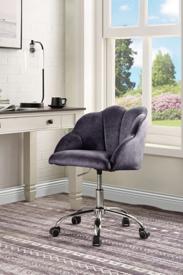 ACME - Rowse Office Chair in Dark Gray/Chrome