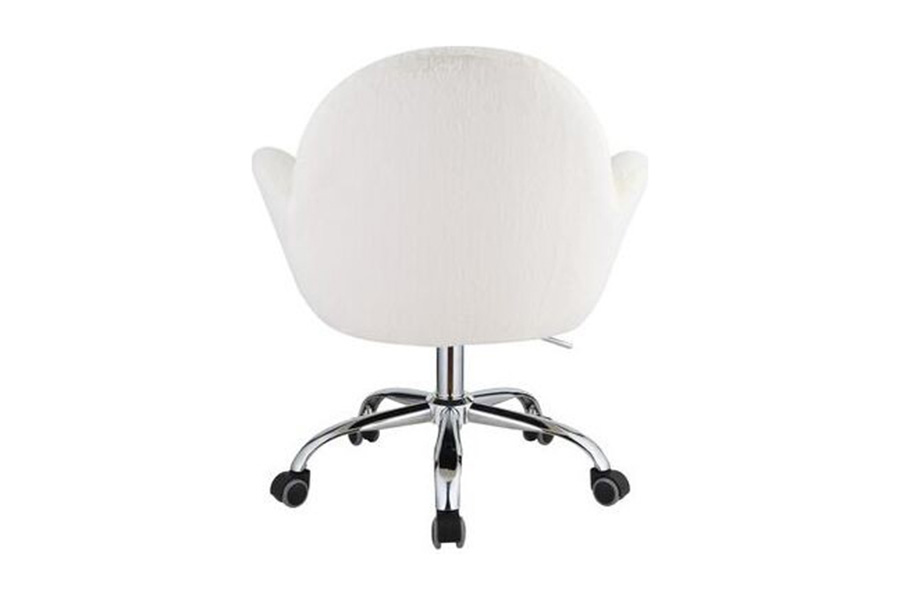 ACME - Jago Office Chair in White Lapin/Chrome