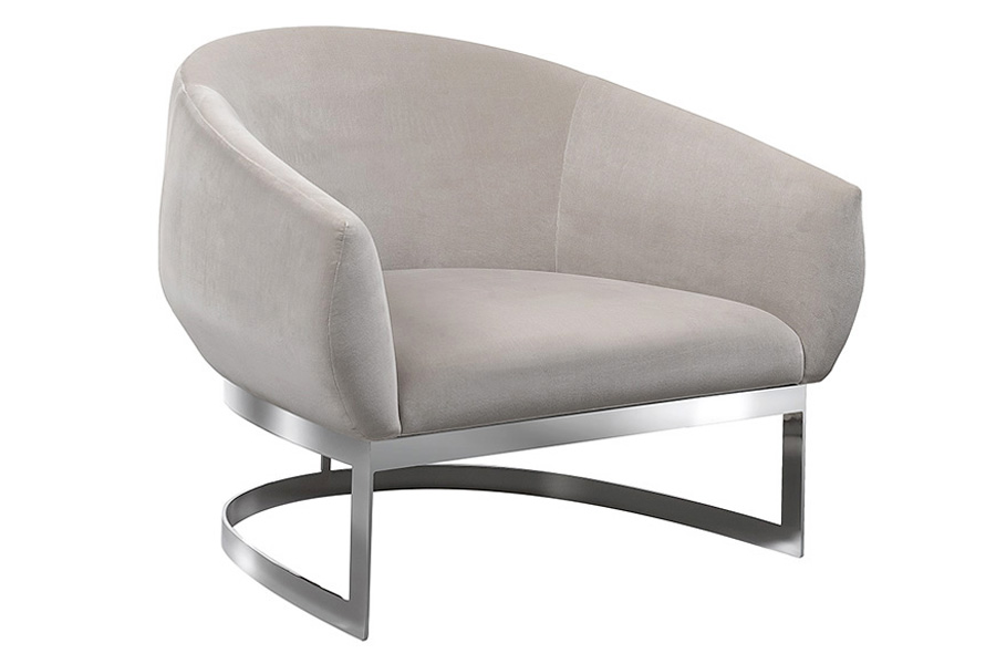 Alexandra Paul Stationary Solid Print Armchair - Sapporo, Rolled/Round Arms