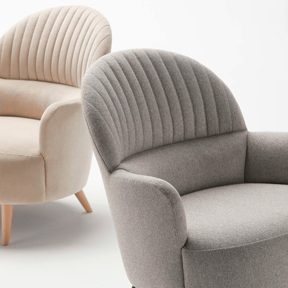 Alexandra - Cricket Stationary Solid Print Armchair in Centennial Oak, Rolled/Round Arms