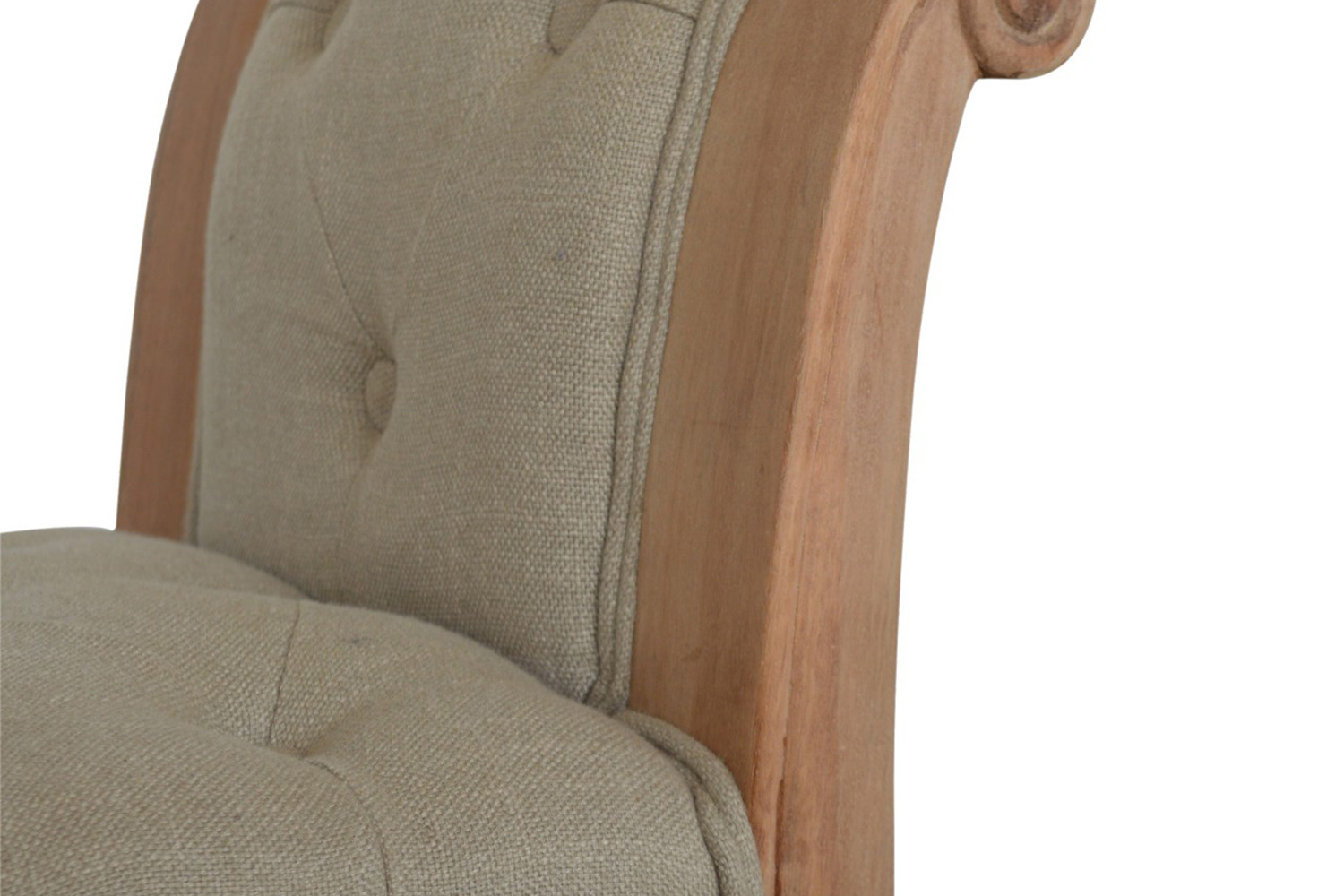 Artisan - Carved French Style Bench in Mud, Linen