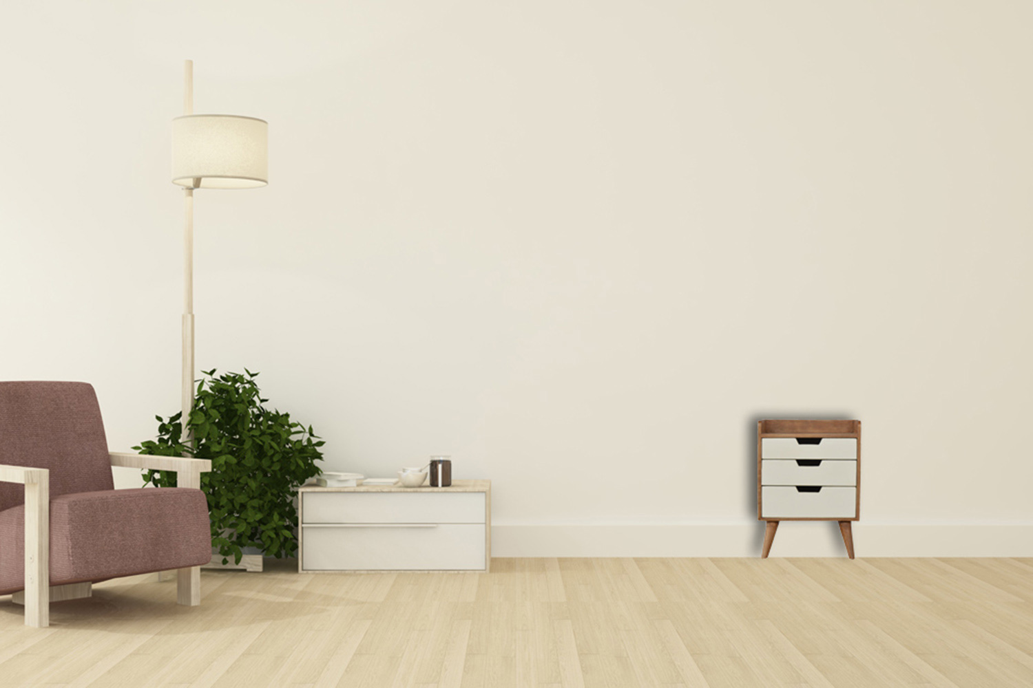 Artisan Gradient Bedside - White