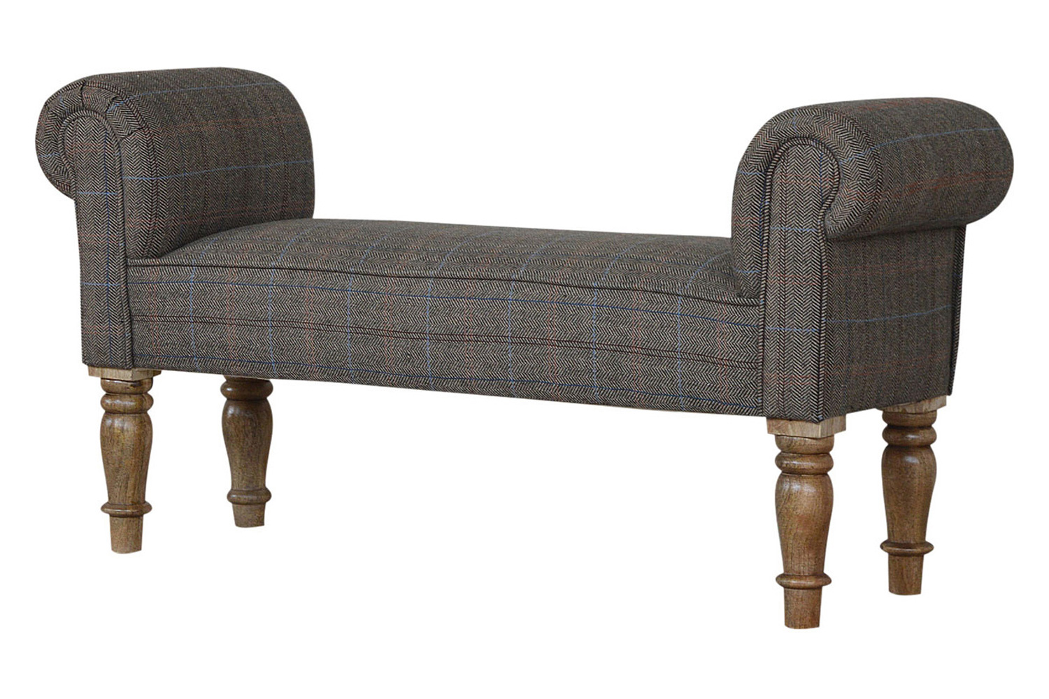 Artisan Bedroom Bench - Pewter, Multi Tweed