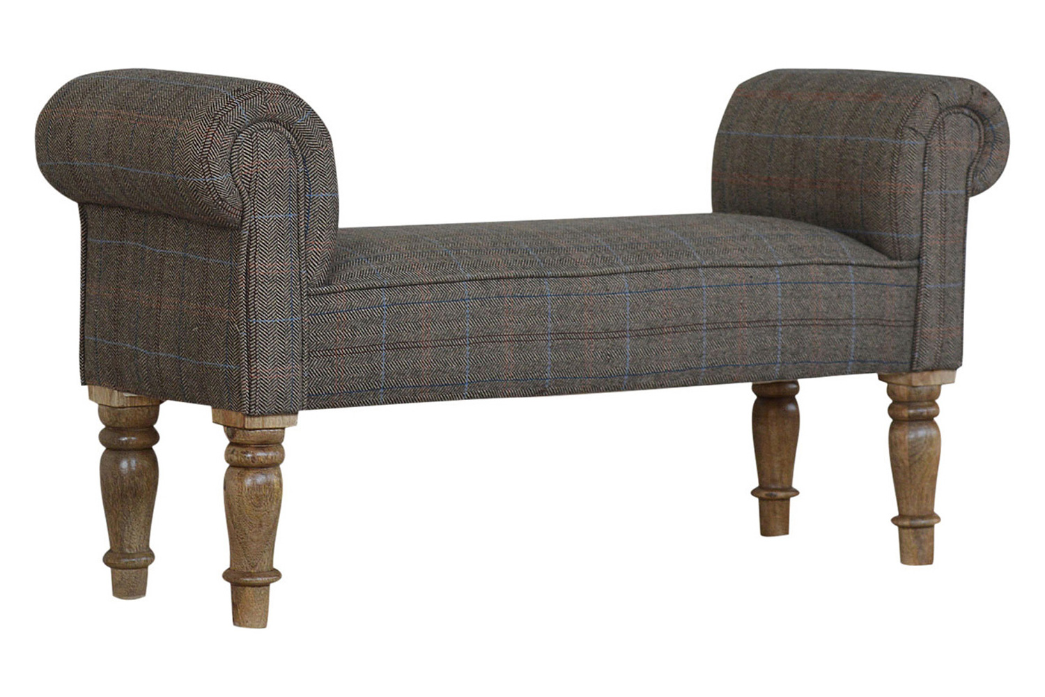 Artisan Bedroom Bench - Pewter, Multi Tweed