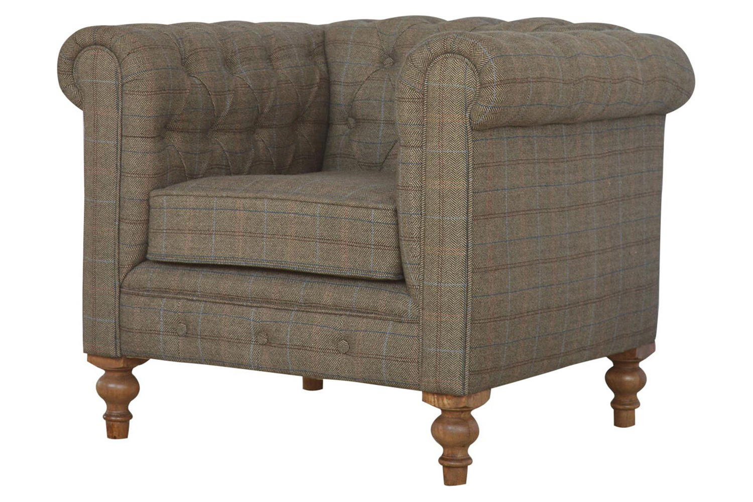 Artisan Chesterfield Armchair - Multi Tweed