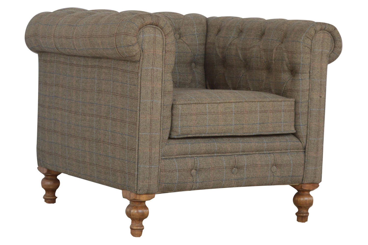 Artisan Chesterfield Armchair - Multi Tweed