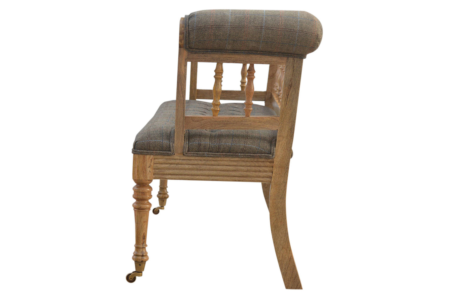 Artisan Deep Button Hallway Bench - Multi Tweed