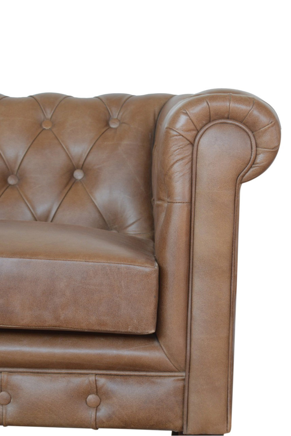 Artisan Chesterfield Sofa with 2 Seater - Brown, Leather