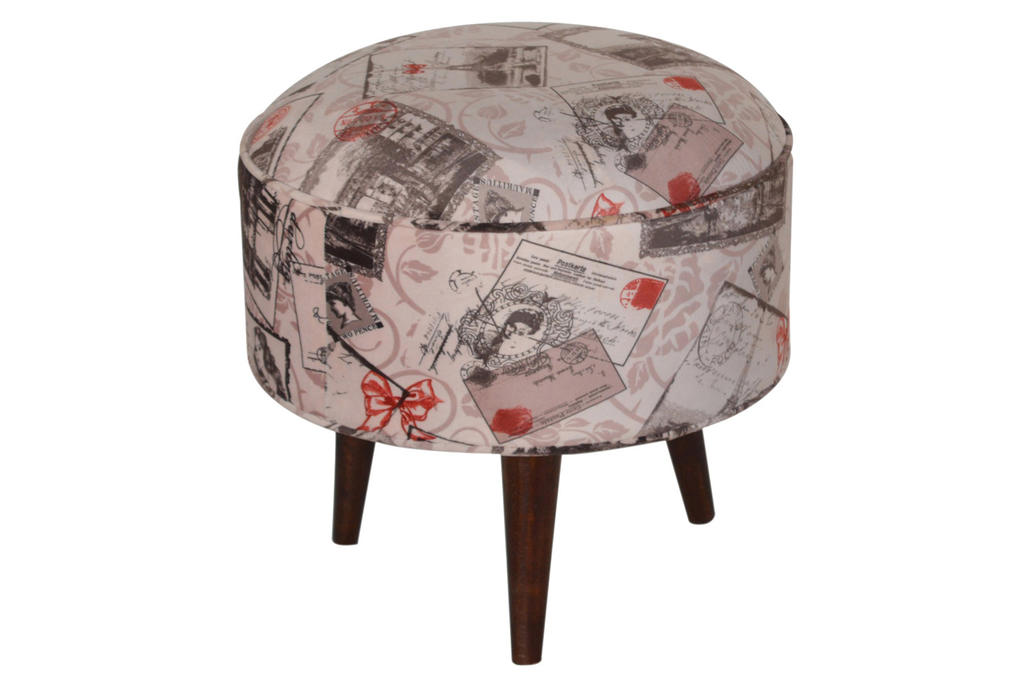 Artisan Nordic Style Footstool - Postcard, Velvet