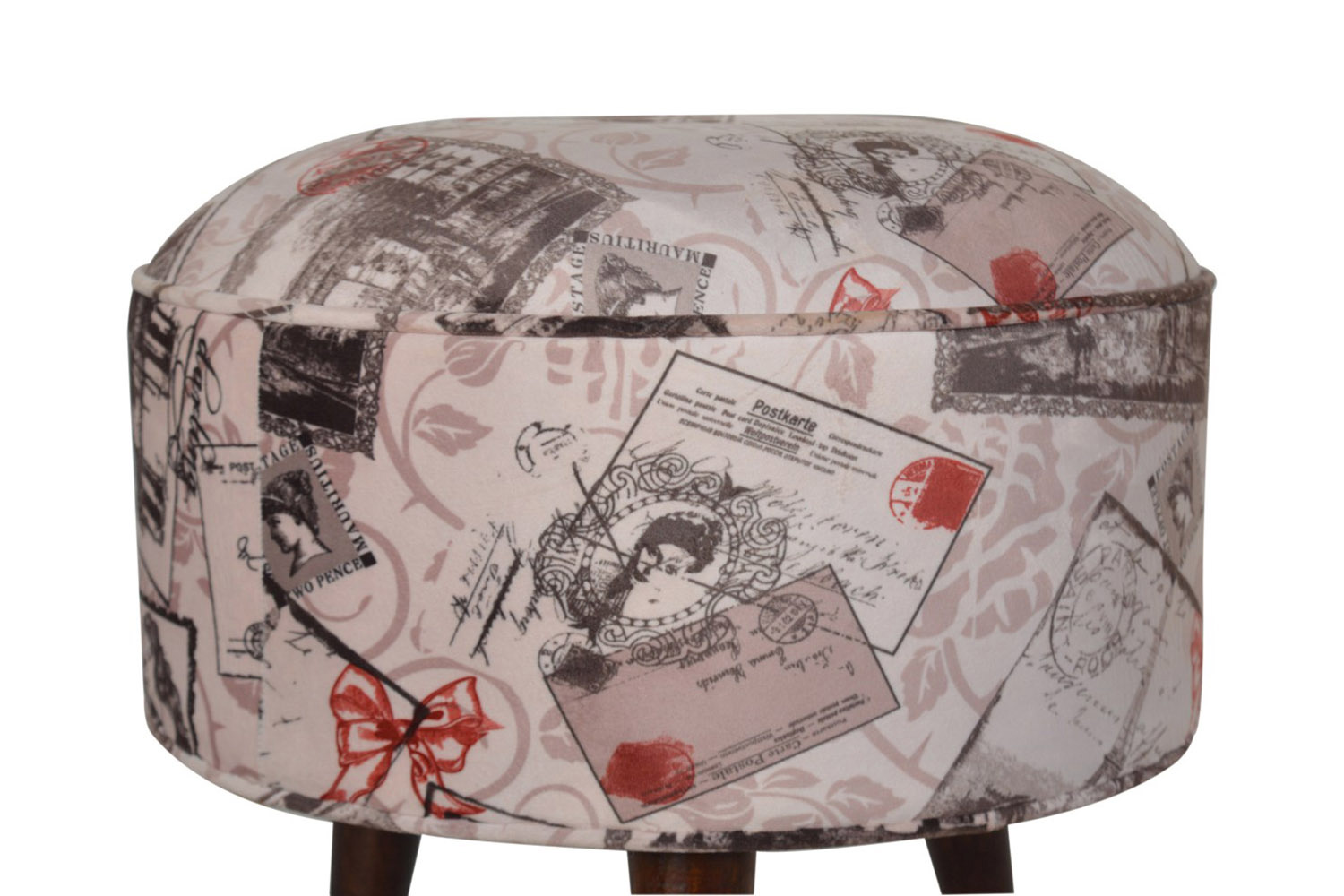 Artisan Nordic Style Footstool - Postcard, Velvet