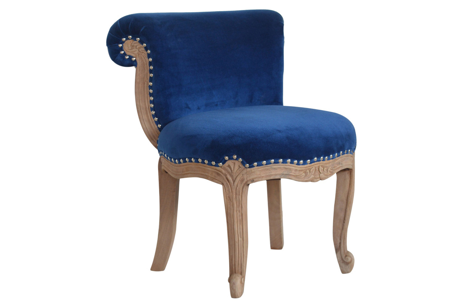 Artisan Studded Chair - Velvet, Royal Blue