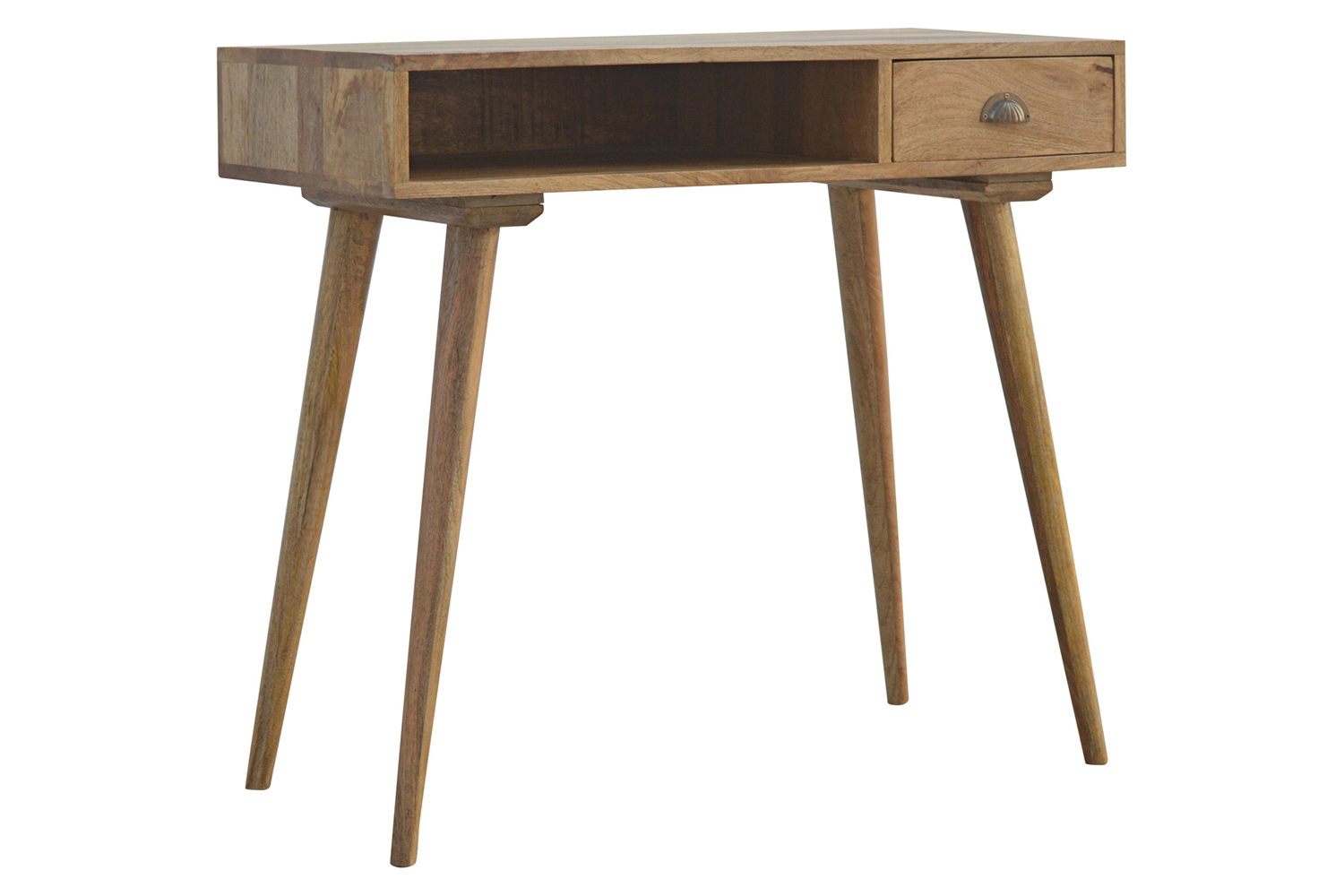 Artisan Solid Wood Open Slot Writing Desk - Oak-ish, W/O Cable Access