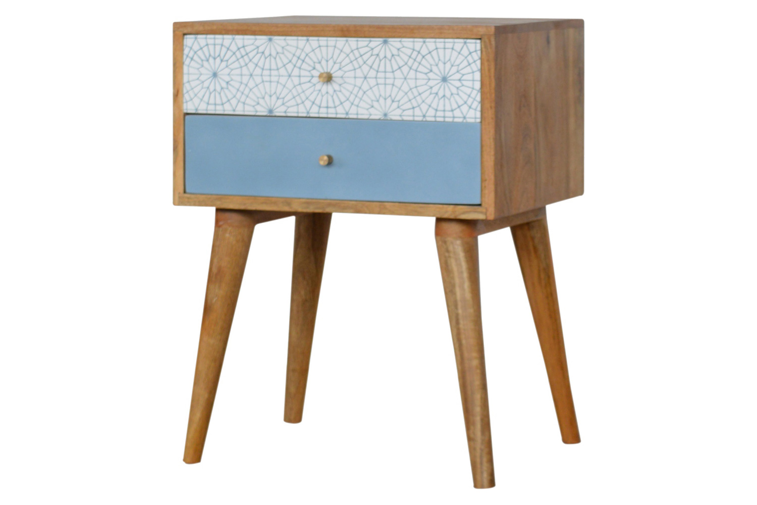 Artisan Patterned Bedside - Blue