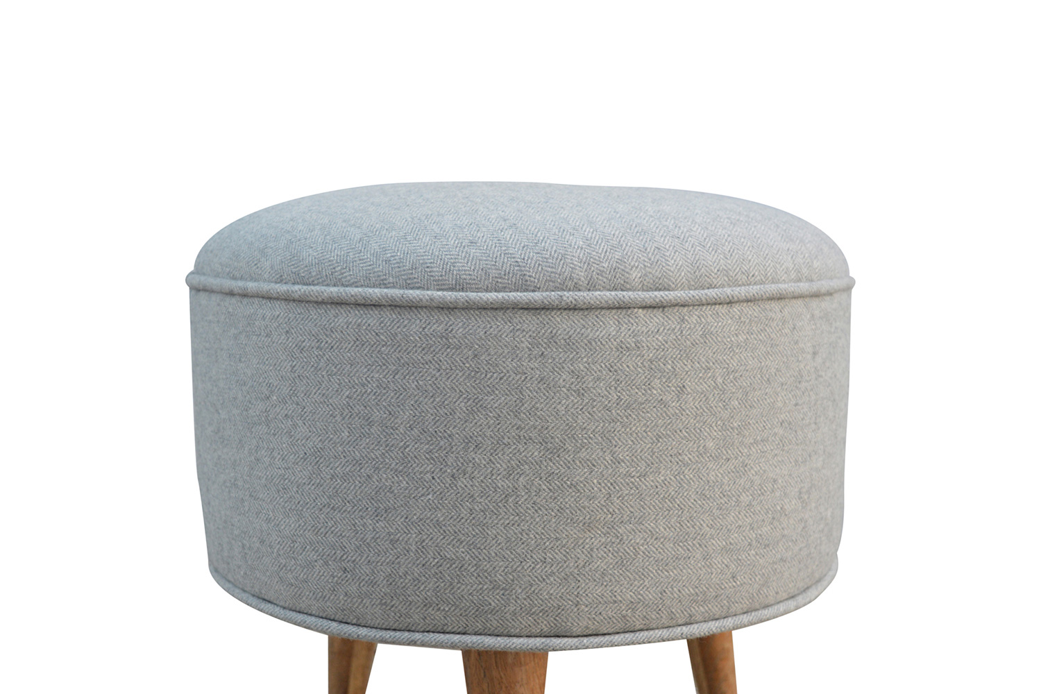 Artisan Nordic Style Footstool - Gray, Tweed