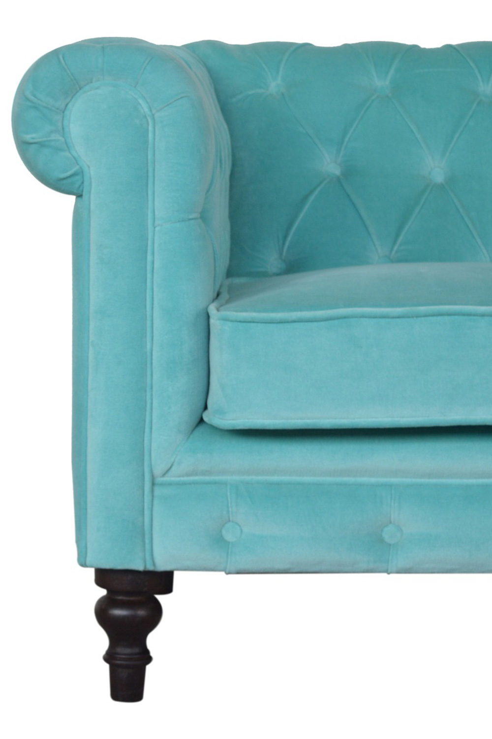 Artisan Chesterfield Sofa with 2 Seater - Aqua, Velvet