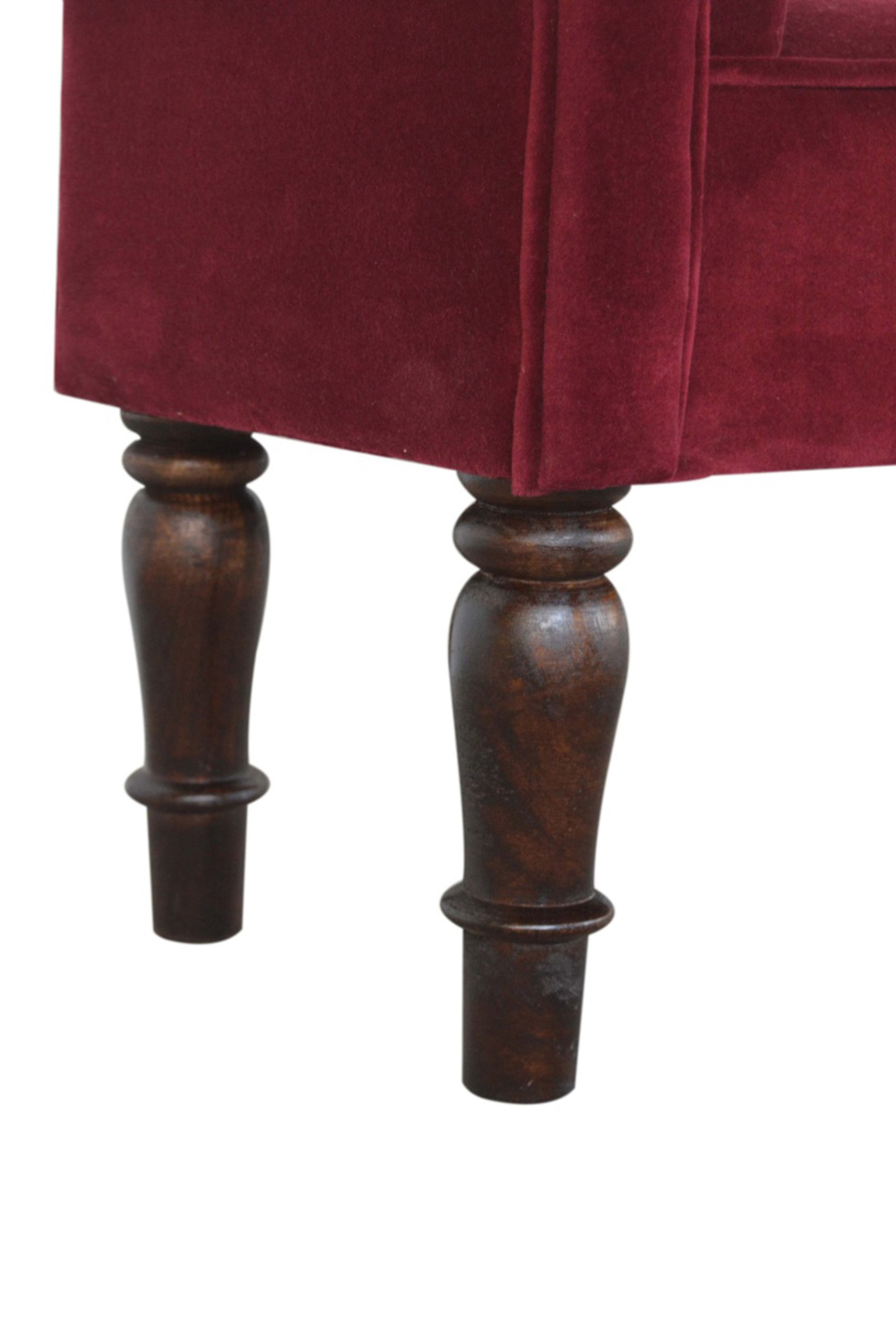 Artisan Bedroom Bench - Whine Red, Velvet