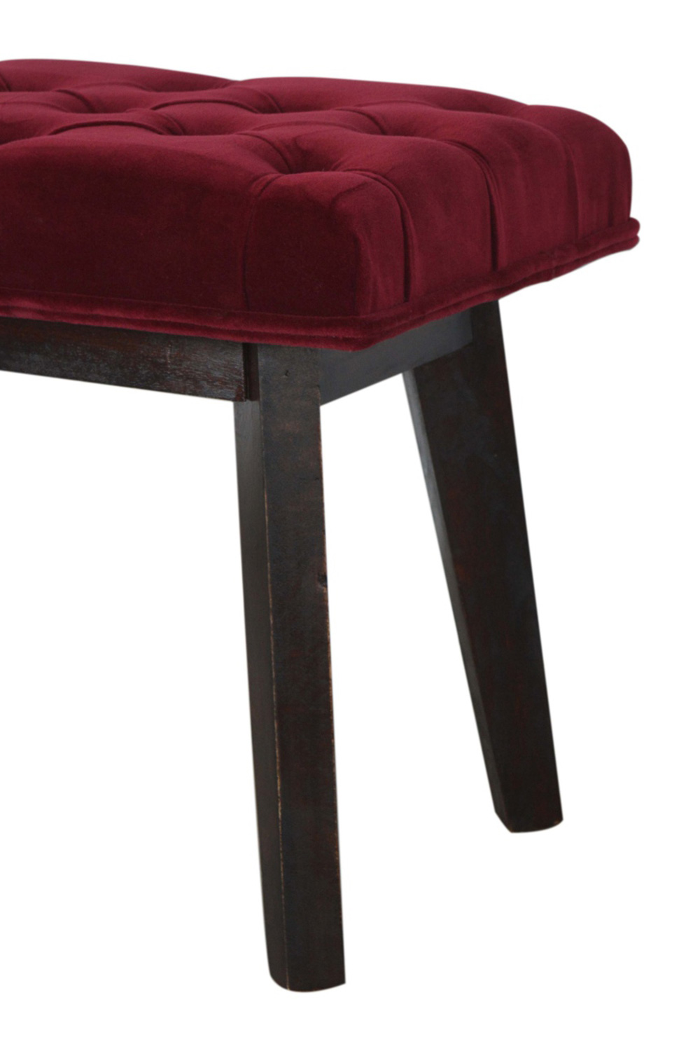Artisan Velvet Hallway Bench - Wine Red