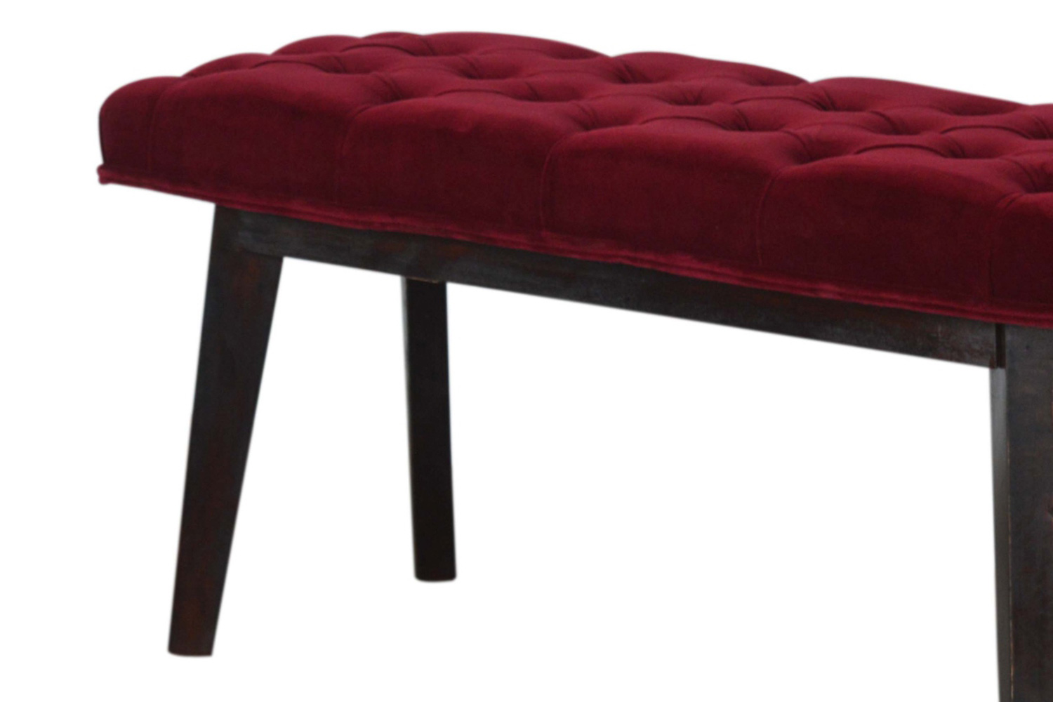 Artisan Velvet Hallway Bench - Wine Red